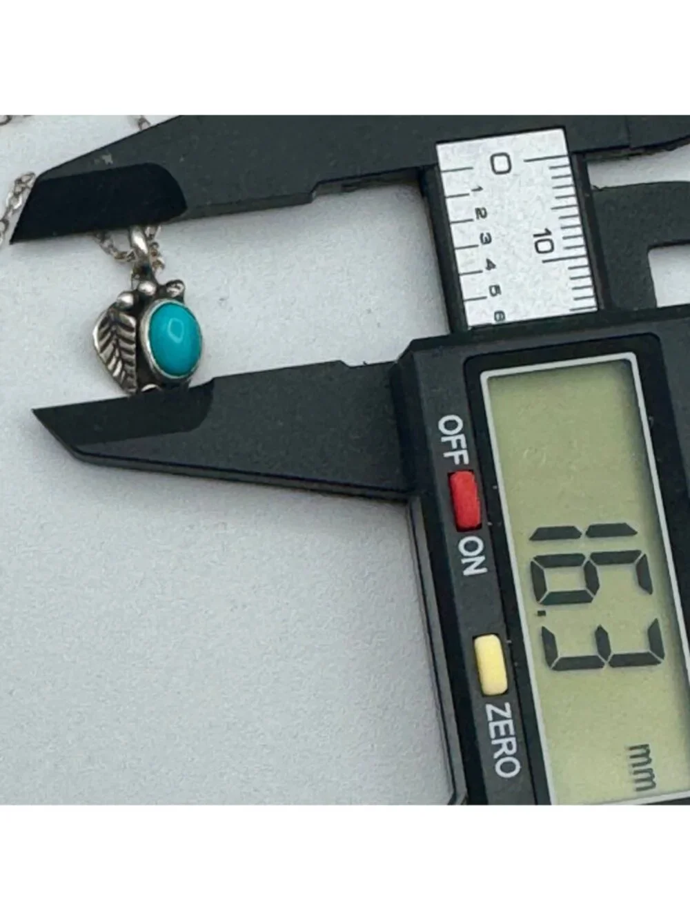 Native American Turquoise Sterling Pendant Necklace 16" Signed by Artist - Picture 5 of 13